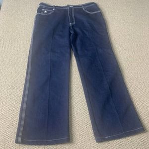 Braxton Womens Jeans Size Medium 34 Blue Dark Wash Denim Stretch Cropped Pockets